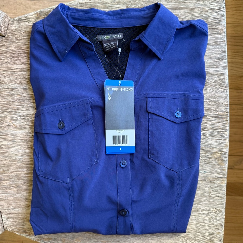 ExOfficio Kizmet Button Down Shirt – Royal Blue – Size Large – NWT - Picture 4 of 4